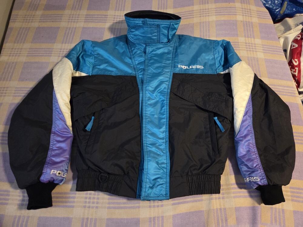 Vtg Polaris Jacket Mens Large Multicolor Ski Snowmobile Anorak Made USA 80s 90s